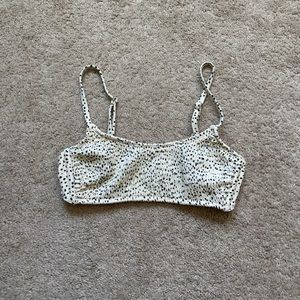 Xhilaration bikini top, cream with black dots